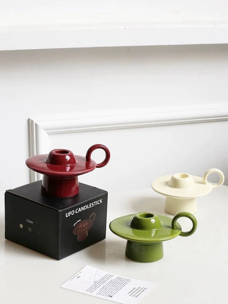Nocturne™ Handmade Ceramic UFO Candle Holder