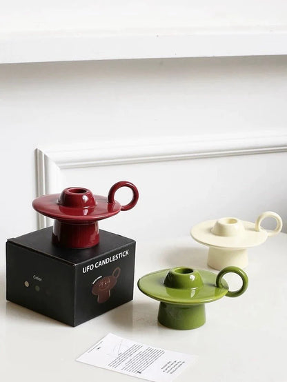 Nocturne™ Handmade Ceramic UFO Candle Holder